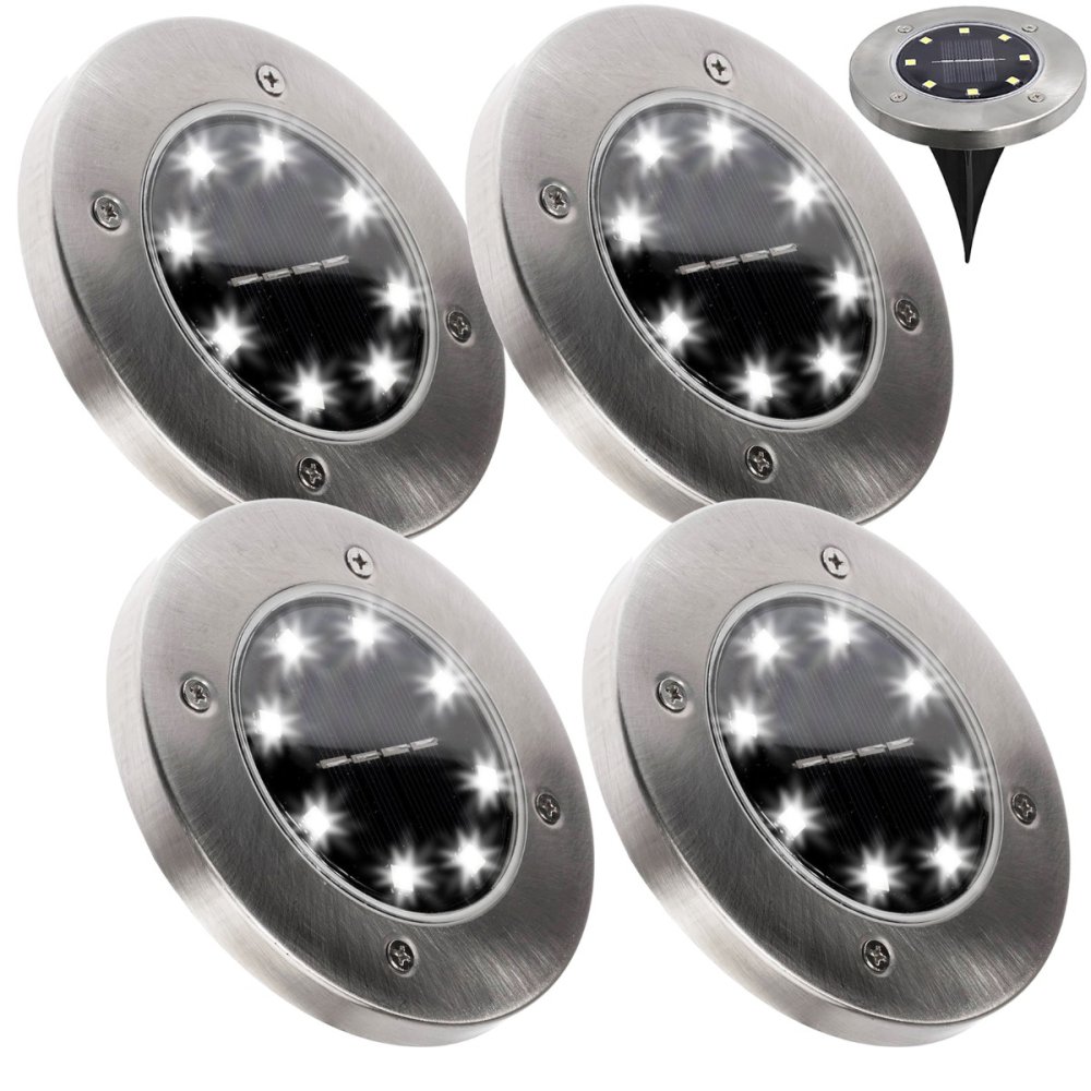 Sada 4x záhradná lampa 8x LED 0,8W SOLAR DOGRUNT s krytím IP54