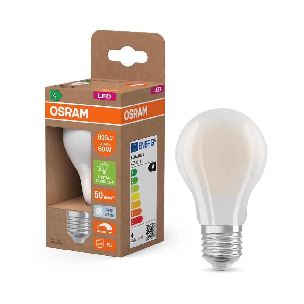 LED žiarovka A60 E27 3,8W = 60W 806lm 4000K Neutrálna 320° Stmievateľná CLASSIC Osram