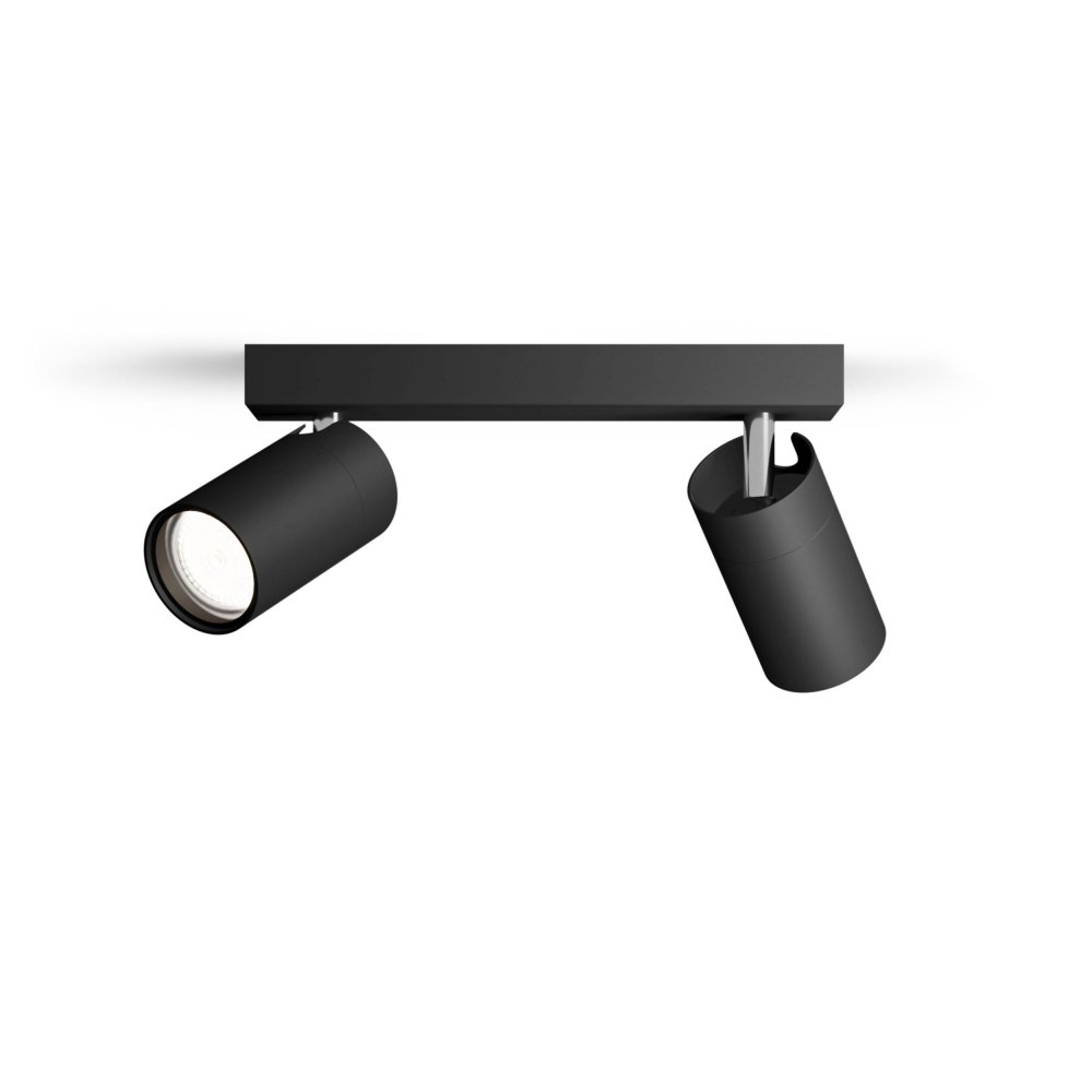 E-shop Reflektorové stropné svietidlo 2x GU10 IP44 čierne Kosipo Philips