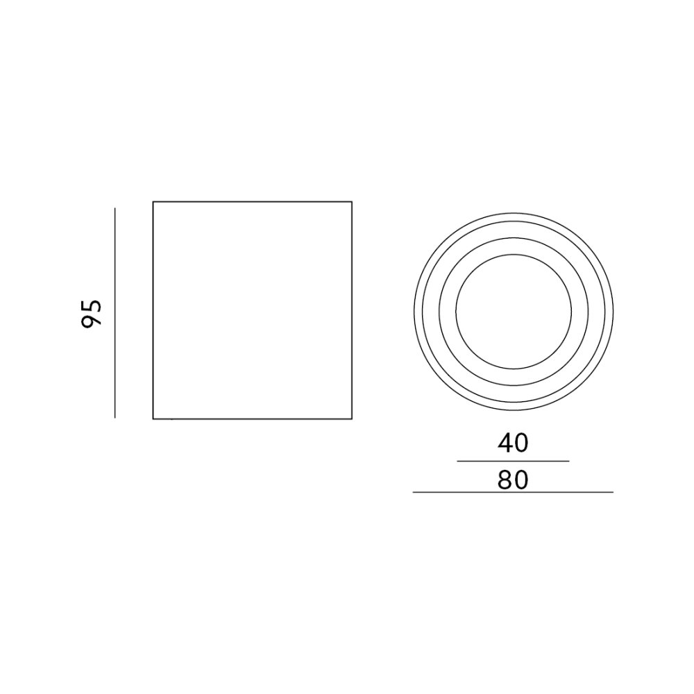 E-shop HALOGEN Vodotesná hliníková SPOT TUBA 95mm IP44 Black AQUARIUS ROUND Kobi