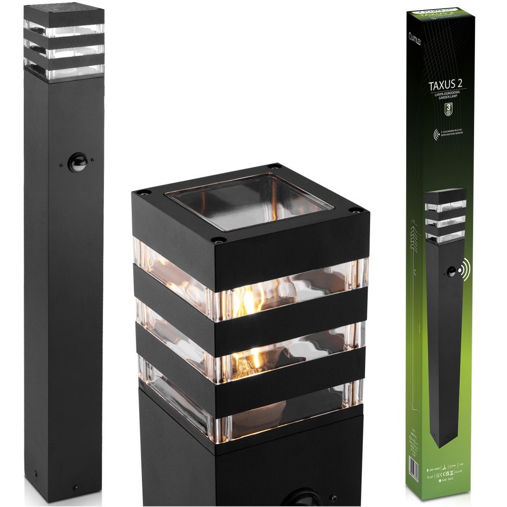 E-shop Vonkajšie stĺpy Záhradné svietidlo stojace E27 12W LED Senzor pohybu TAXUS 2 80cm LUMILED