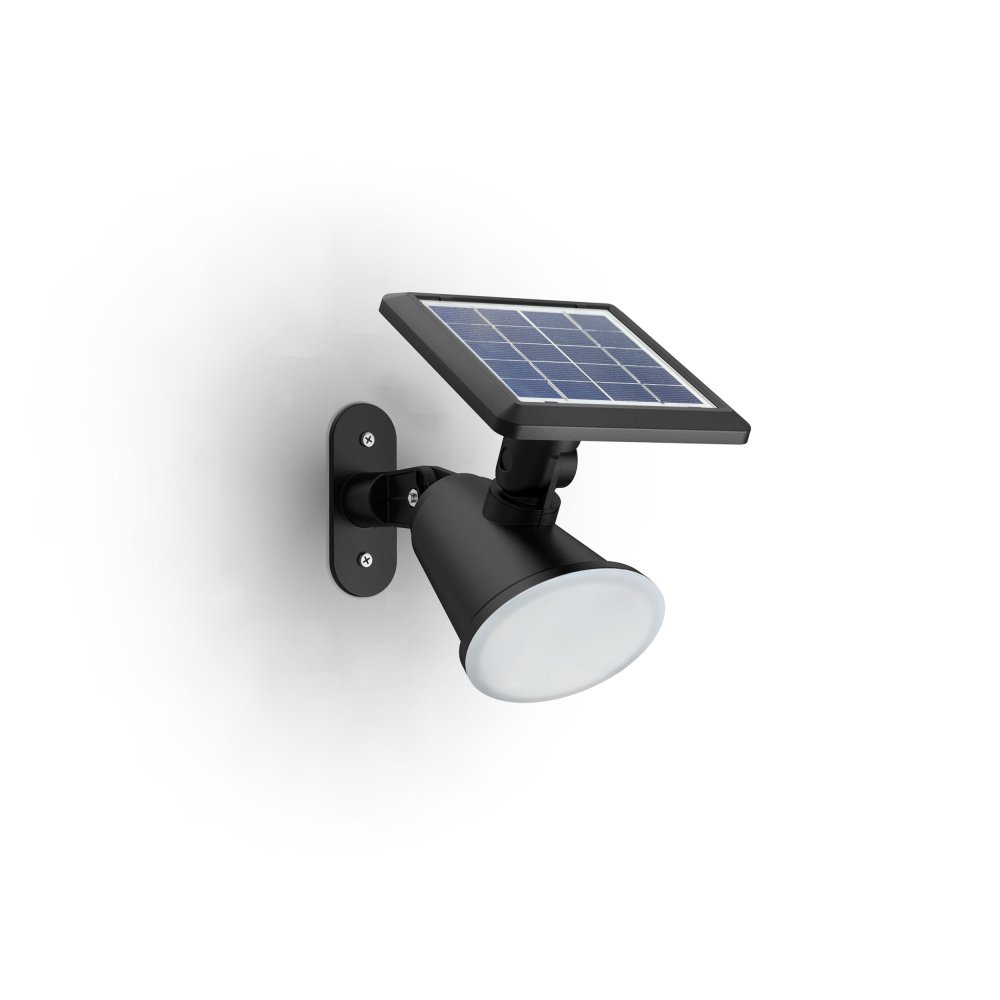 E-shop Záhradné nástenné svietidlo Solárne vonkajšie fasádne svietidlo LED 1,4 W 150 lm 2700K čierna Jivix Philips
