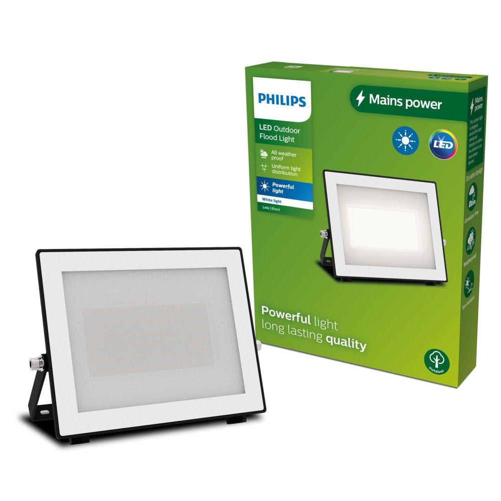 LED reflektor 50W 5400lm 3000K IP65 Black Lois Philips