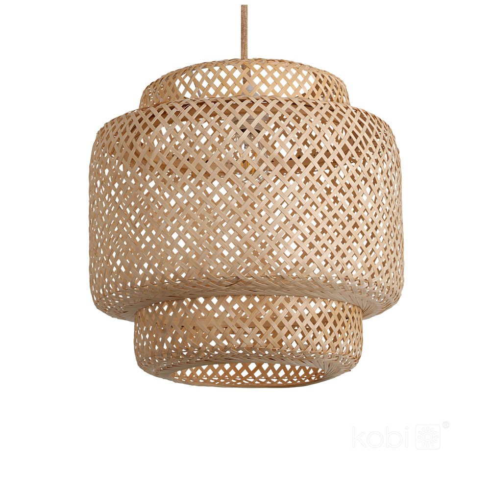 E-shop Závesná dekoratívna lampa bambusová E27 Boho Bonn