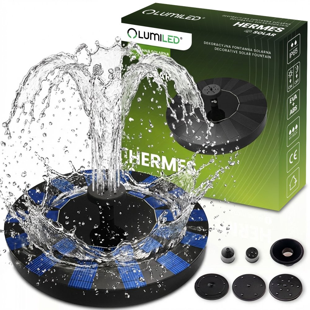 E-shop LED HERMES Solárna záhradná fontána plávajúca s čerpadlom 180l/h LUMILED
