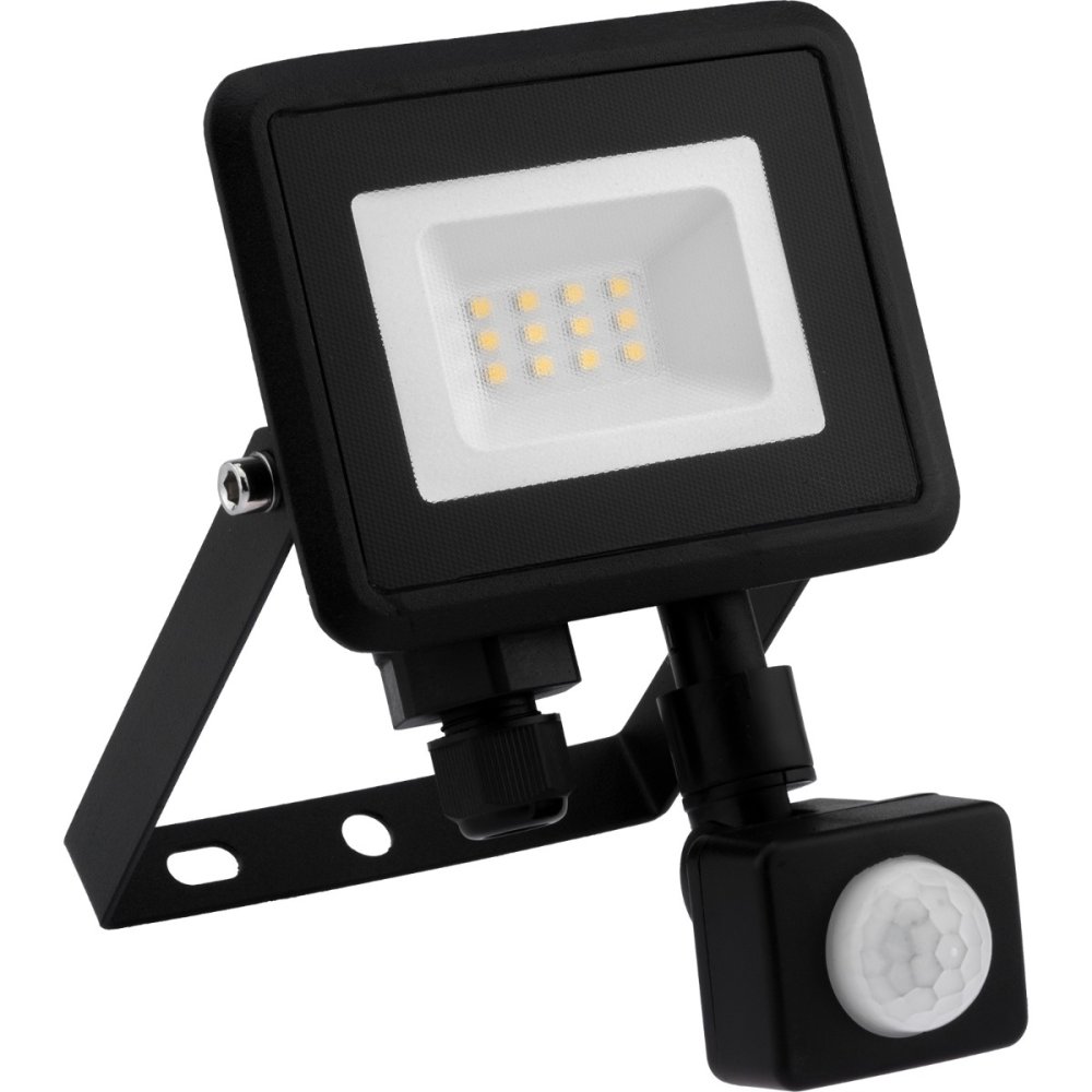 LED reflektor 10W 850lm 4000K IP65 Black so senzorom SOLAS