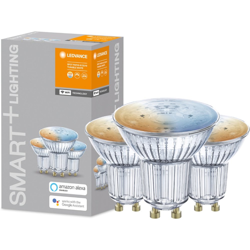3PAK LED GU10 5W 350lm CCT LEDVANCE SMART+ WiFi stmievateľná žiarovka