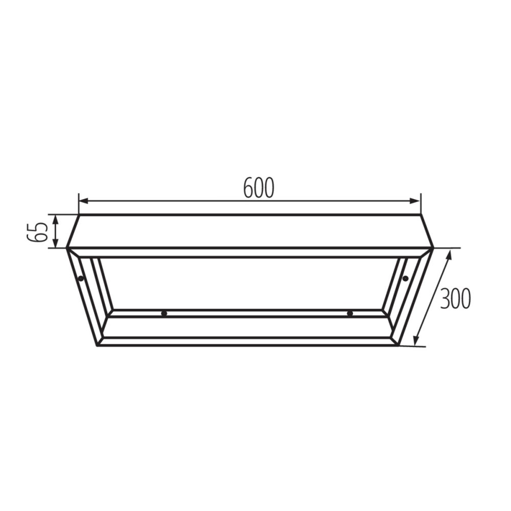E-shop Montážny rámček na LED panely 60x30 povrchový obdĺžnikový biely ADTR-H