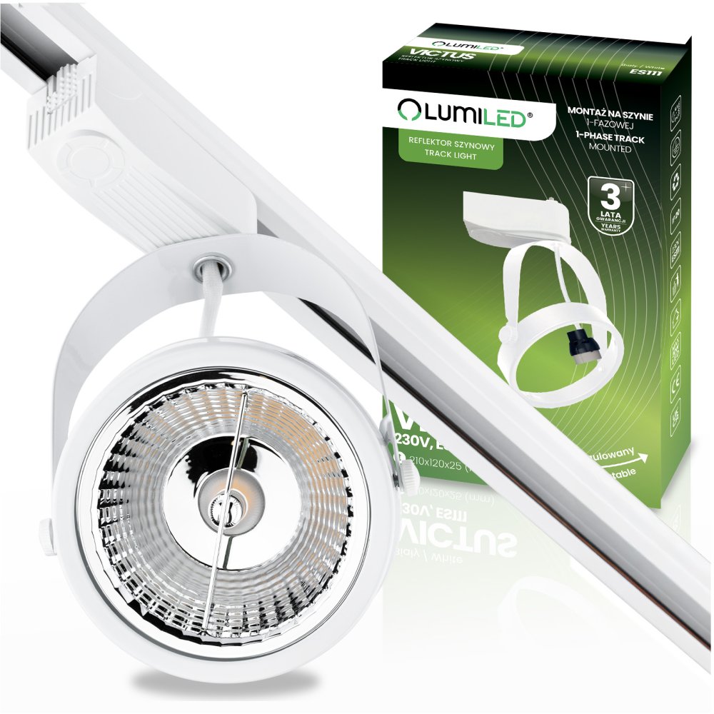 E-shop GU10 AR111 White VICTUS Busbar Light Lumiled pre jednofázové zbernice