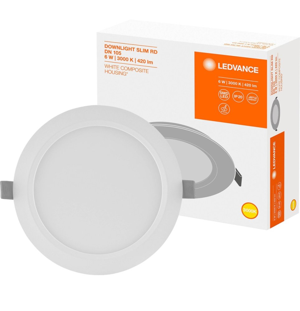 Zapustený zapustený LED panel 6W 3000K DOWNLIGHT Slim DN105 LEDVANCE round