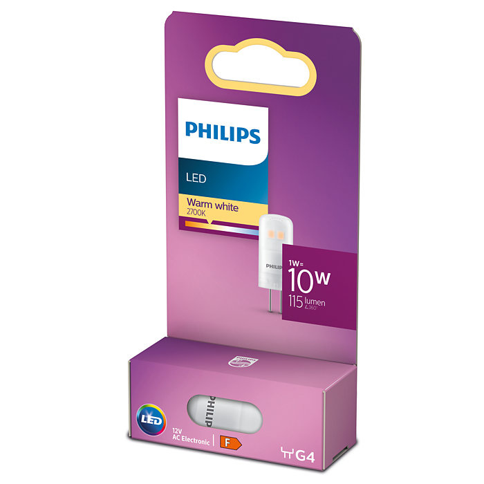 LED žiarovka G4 s päticou 1W = 10W 115lm 2700K teplá PHILIPS