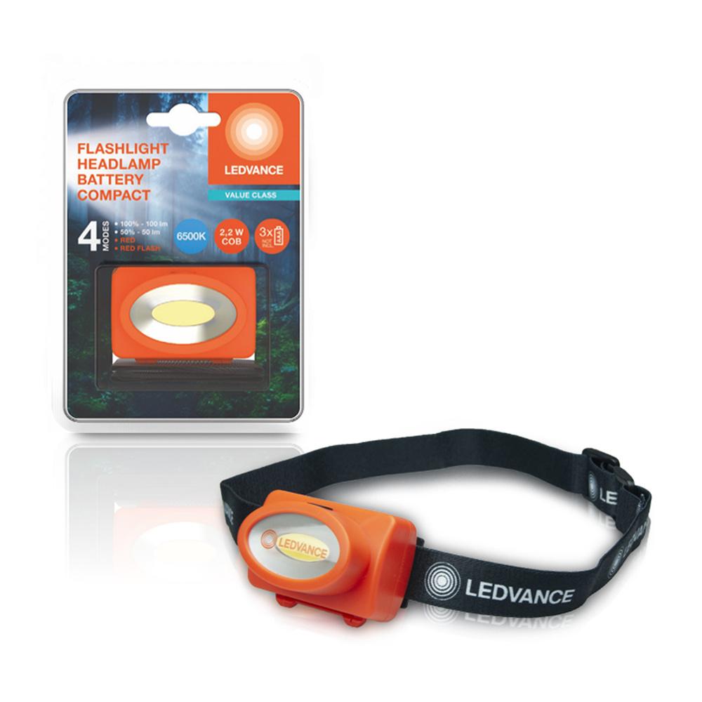 LED hlavová baterka 2,2 W 100 lm 6500 K studená oranžová baterka Ledvance
