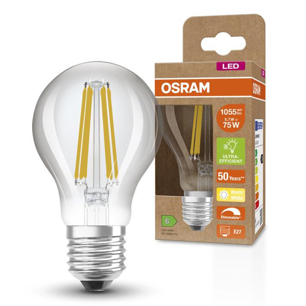 LED žiarovka A60 E27 5,7W = 75W 1055lm 2700K Warm 300° Dimmable CLASSIC Osram