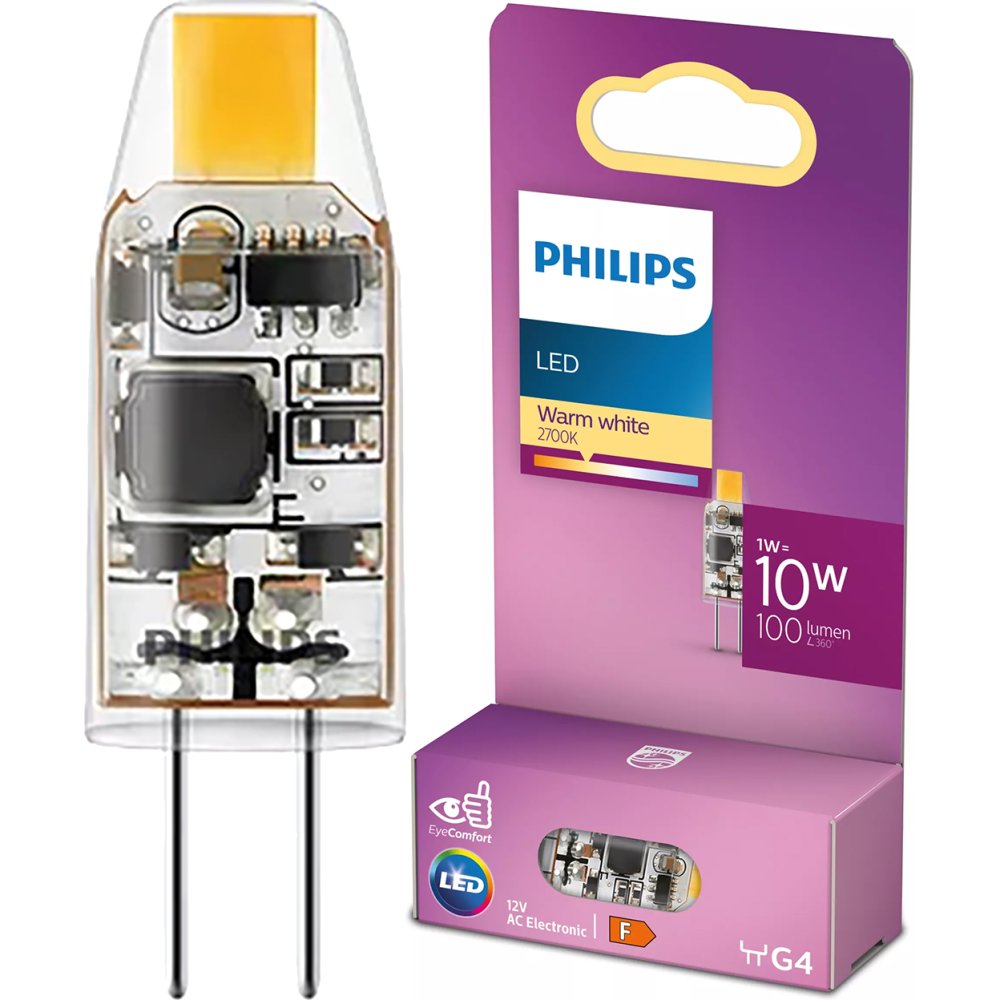LED žiarovka G4 Capsule 1W = 10W 100lm 2700K Warm 12V Philips