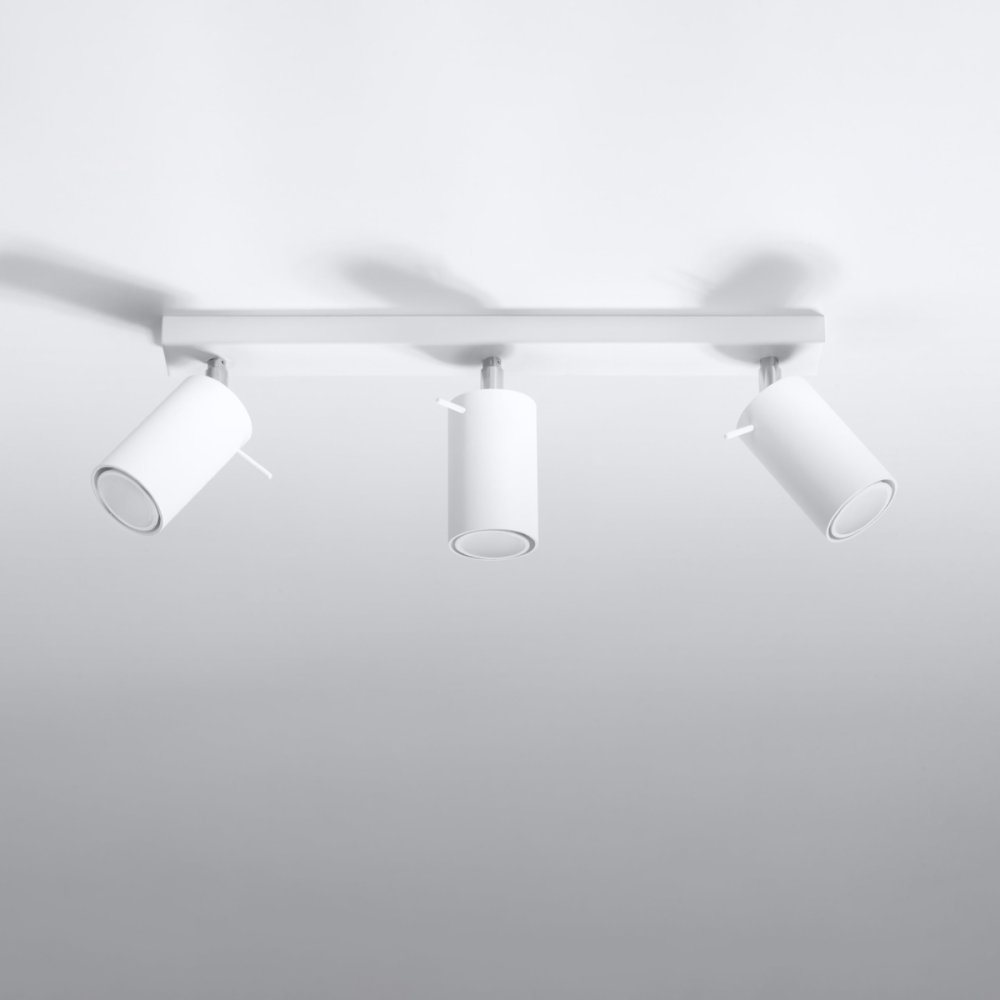 E-shop Svietidlo na povrchovú montáž RING 3L 3xGU10 Reflektor Halogén Pohyblivé Minimalistické Biele SOLLUX