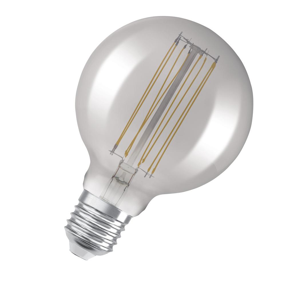 Dekoratívna LED žiarovka E27 G125 11W = 42W 500lm 1800K Warm 320° Filament Dimmable OSRAM Vintage 1906