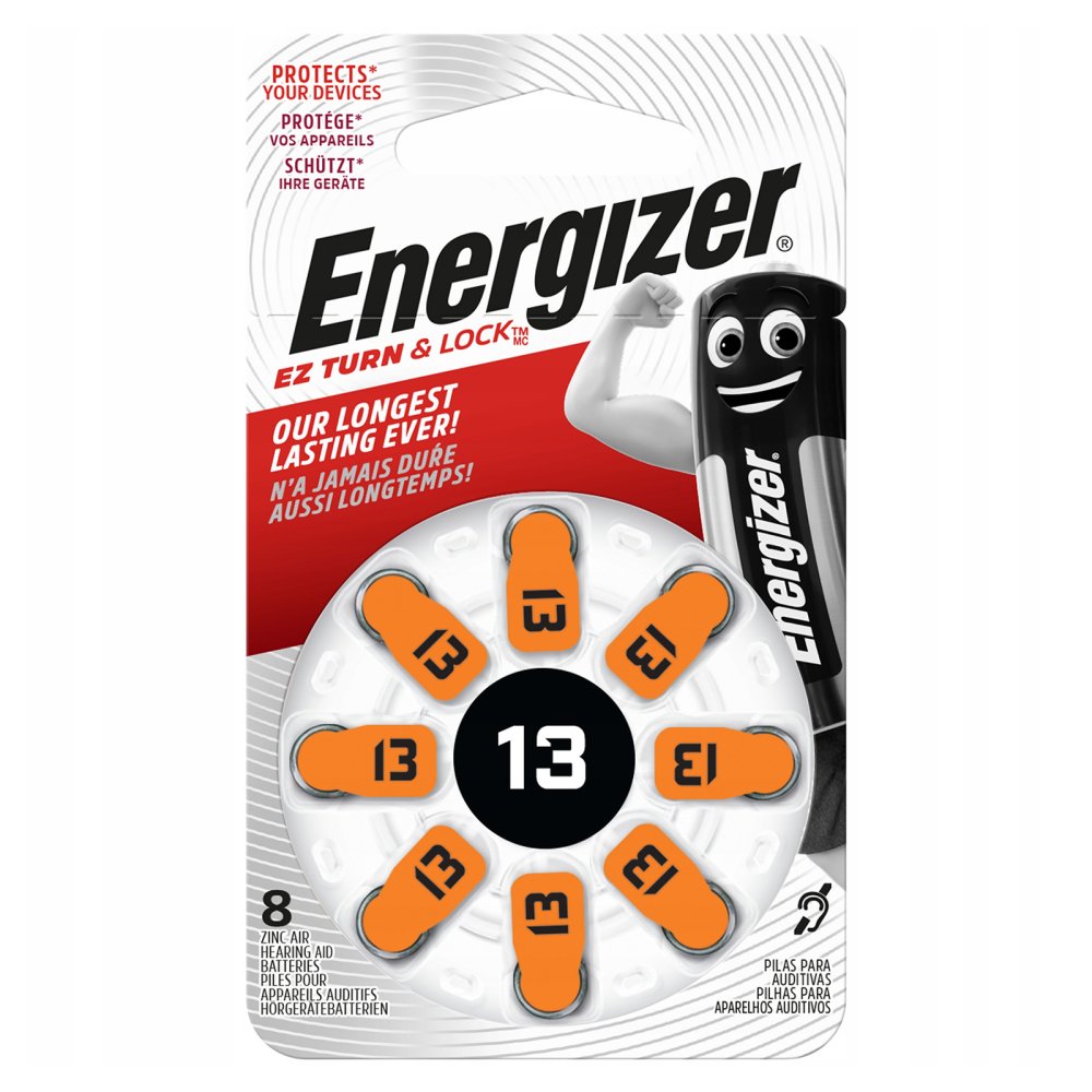 8x batéria pre načúvací prístroj ENERGIZER DA13 PR48