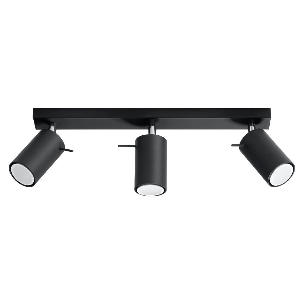 Svietidlo na povrchovú montáž RING 3L 3xGU10 Reflektor halogénový pohyblivý Minimalistický čierny SOLLUX