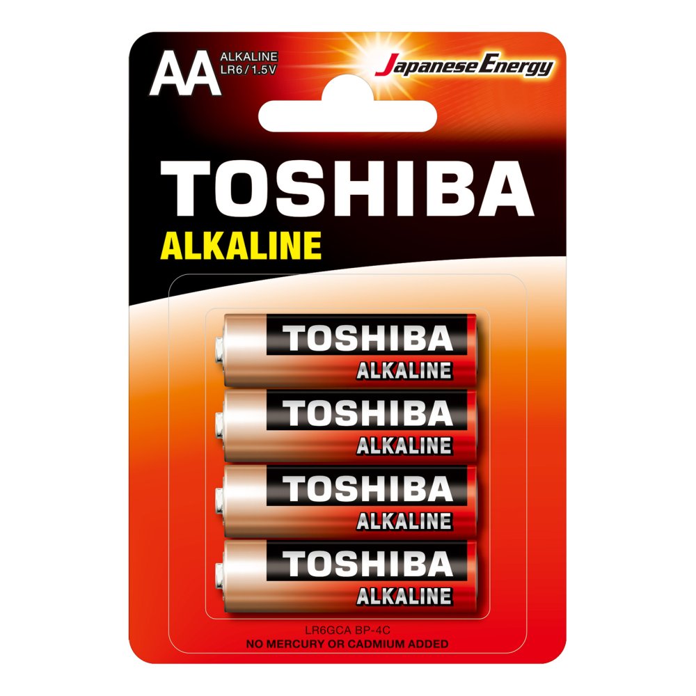 TOSHIBA RED ALKALINE LR6 AA 1,5V Alkalické batérie Blister 4ks