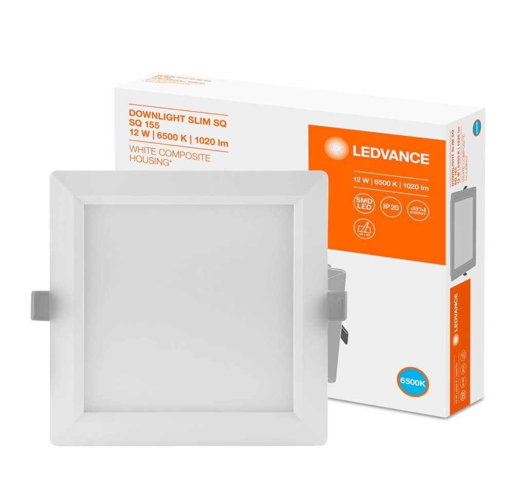 E-shop LED panel na zapustenie 12W 6500K DOWNLIGHT Slim SQ155 LEDVANCE square
