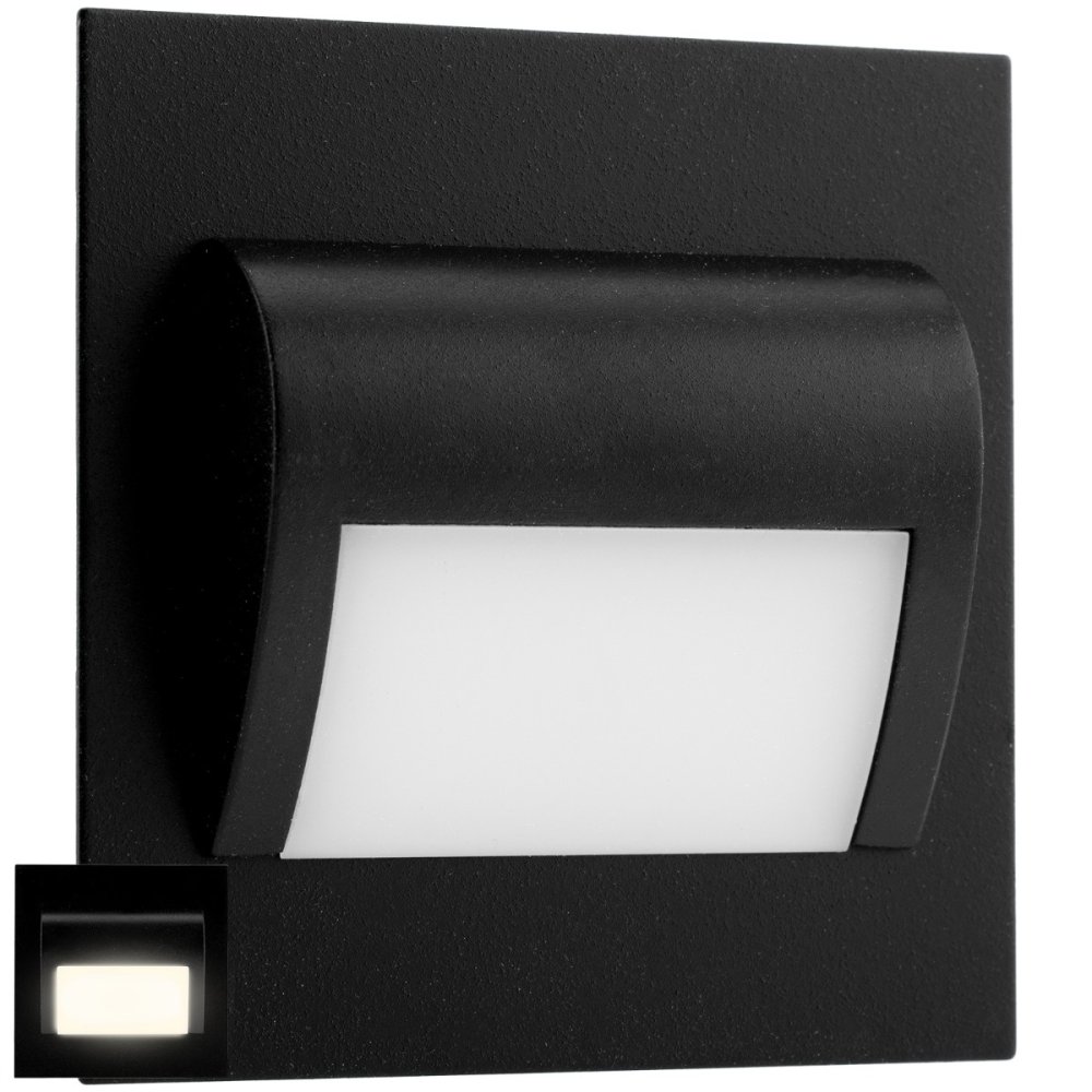 Schodiskové svietidlo DECORUS LED 1,2W Black ProVero Neutral 4000K 12V DC
