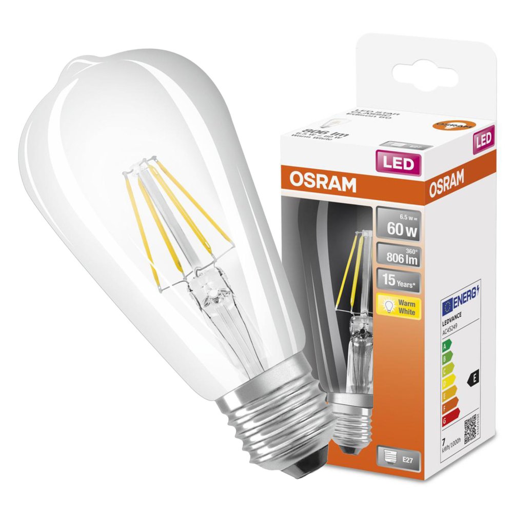 LED žiarovka ST64 E27 6,5W = 60W 806lm 2700K Warm 300° Retrofit Filament CLASSIC Osram