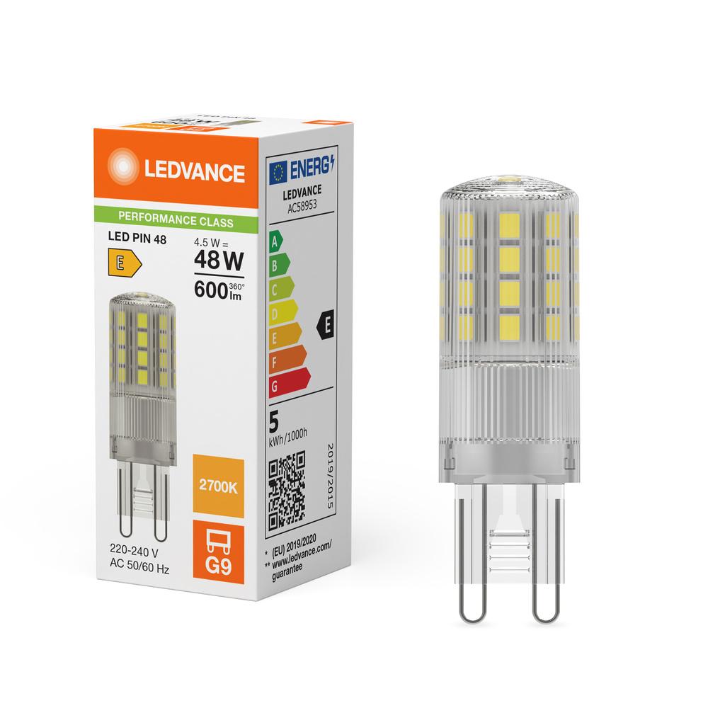 LED žiarovka G9 4,5W = 48W 600lm 2700K Warm 320° Ledvance