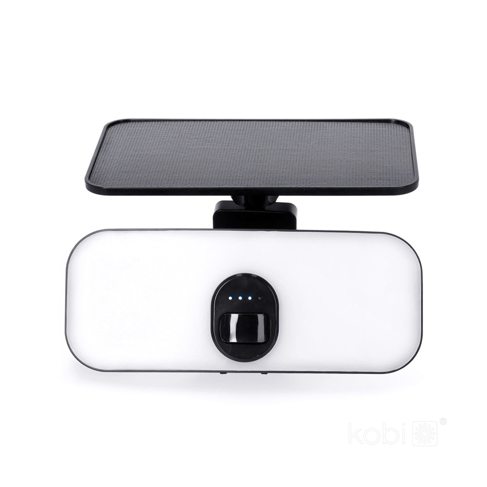E-shop Vonkajší solárny LED reflektor 13W 1400lm 4000K neutrálna 120° so senzorom pohybu a súmraku IP65 IK03 čierny PHOENIX