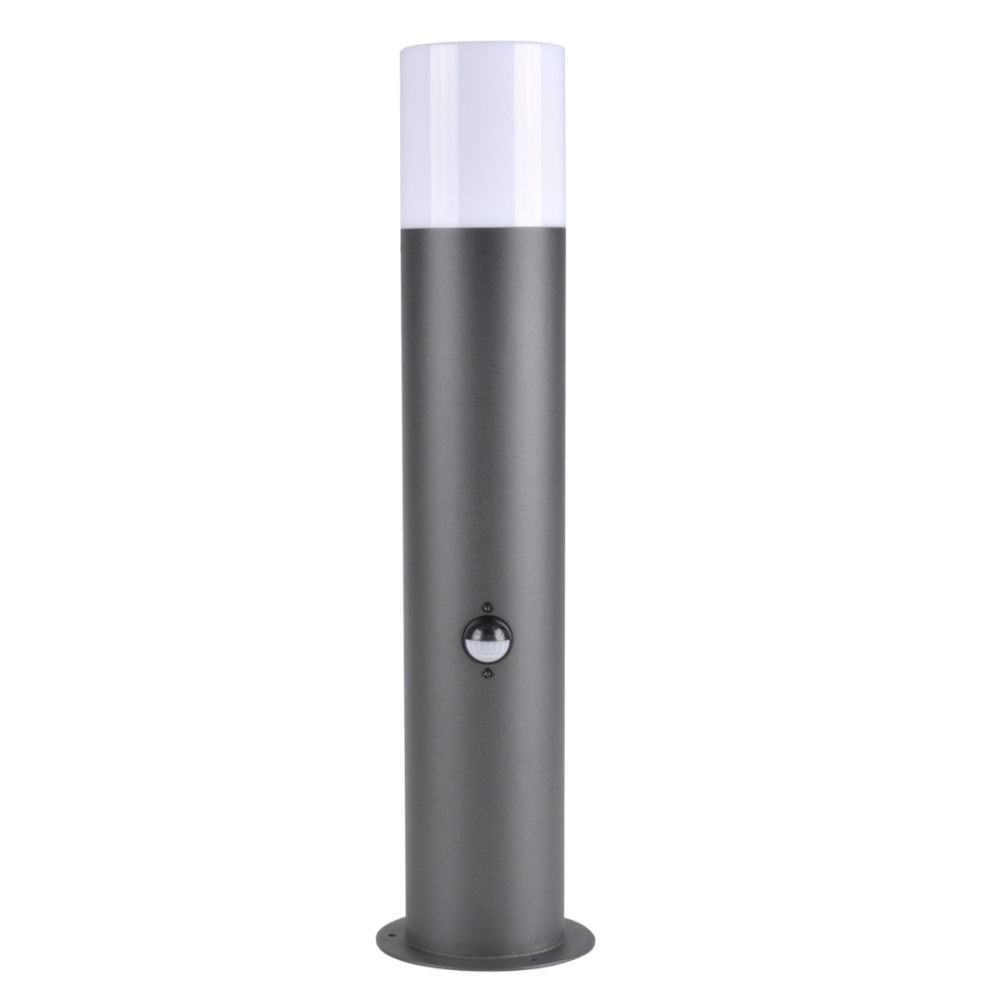 E-shop Záhradné svietidlo LED E27 TUBA LOW Graphite 44cm DALLAS GOLDLUX (Polux) so senzorom pohybu a súmraku