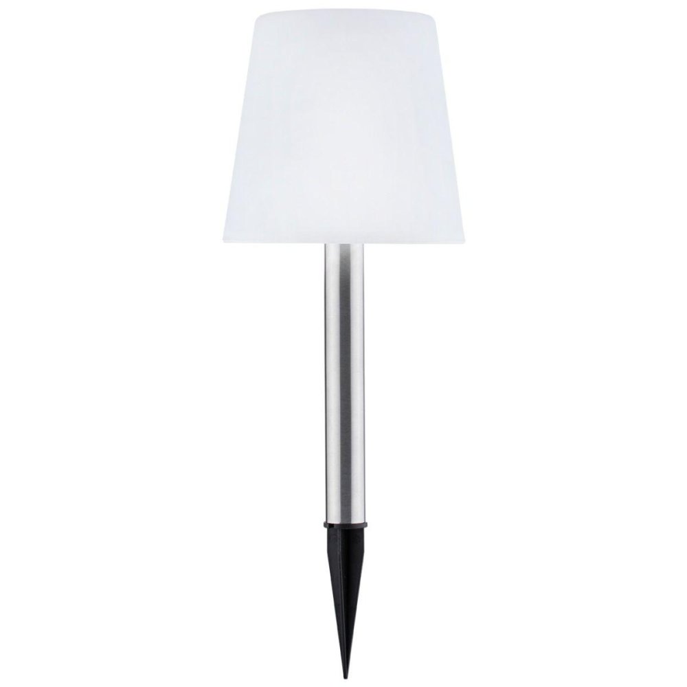E-shop Záhradná lampa LED so solárnym pohonom biela/chróm matná 41cm 4000K RUMBA GOLDLUX (Polux)