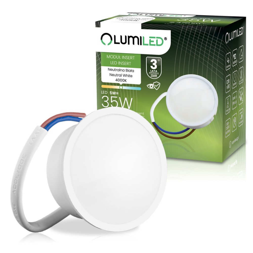 Vložka LED svietidla MR16 Modul INSERT Milk 5W = 50W 120° 470lm 4000K Neutral LUMILED