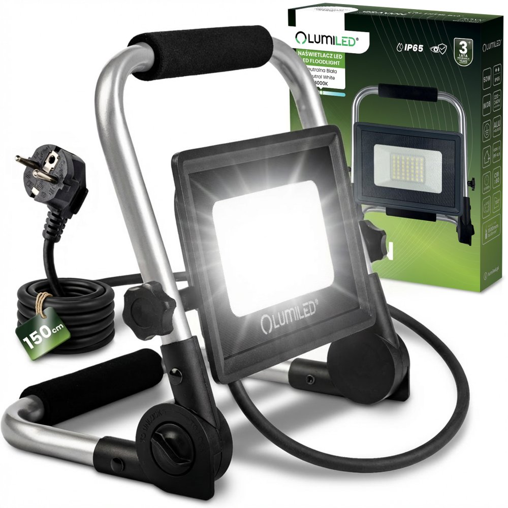 E-shop Reflektor LED Halogén lampa prenosná GRAVON 50W 4000K LUMILED