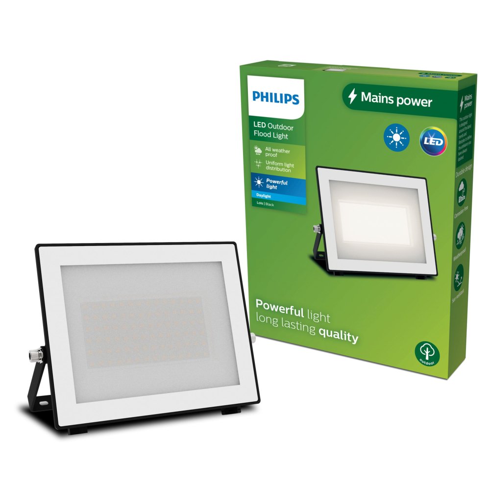 LED reflektor 50W 5400lm 5000K IP65 Black Lois Philips