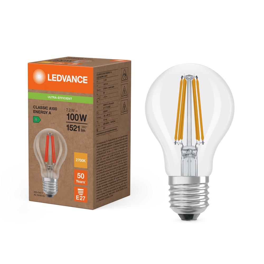 LED žiarovka E27 A60 7,2W = 100W 1521lm 2700K Warm 300° Ledvance