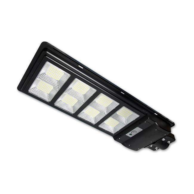 E-shop LED solárna pouličná lampa - 360W - 6000K + pohybový a súmrakový senzor + Ovládač - čierna