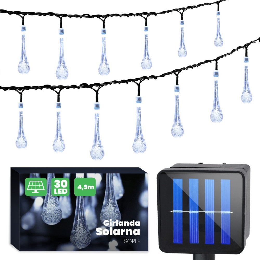 ICE 30LED GOLDLUX Záhradná girlanda LED so solárnym pohonom (Polux)