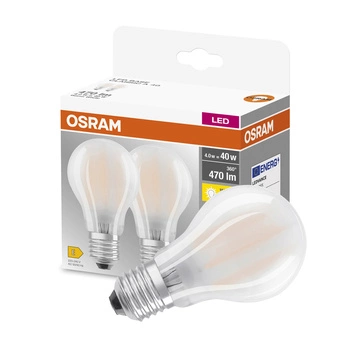 2x LED žiarovka A60 E27 4W = 40W 470lm 2700K Warm 300° BASE Osram