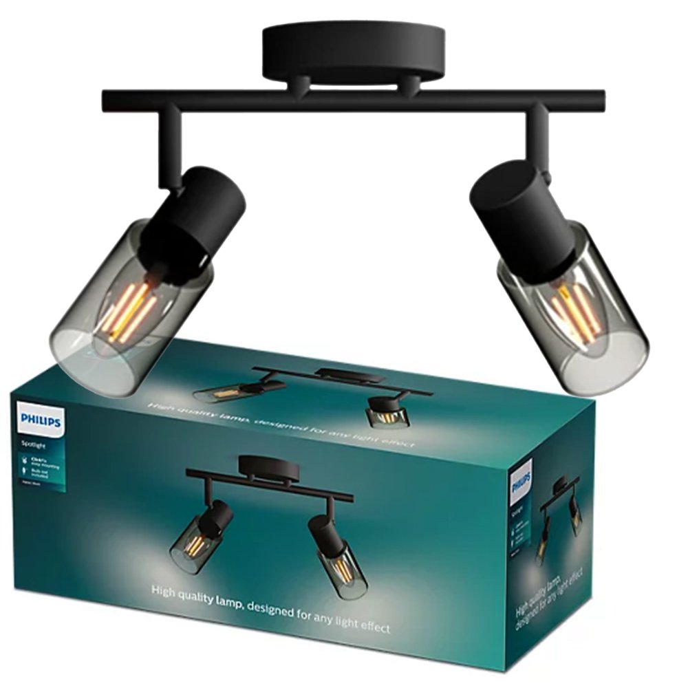 Reflektorové stropné svietidlo 2x E14 Black Palms Philips