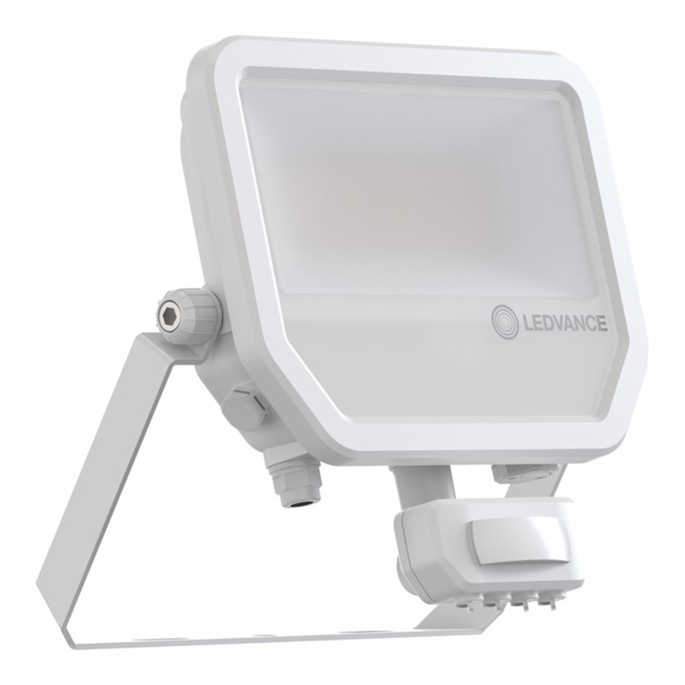 E-shop LED reflektor vonkajší 50W 5500lm 3000K IP65 biely so senzorom pohybu a súmraku