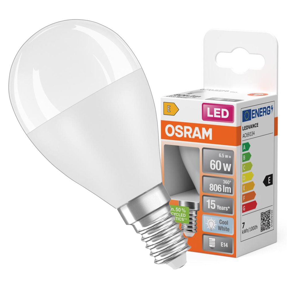 LED žiarovka P45 Ball E14 6,5W = 60W 806lm 4000K Neutral 150° STAR CLASSIC Osram
