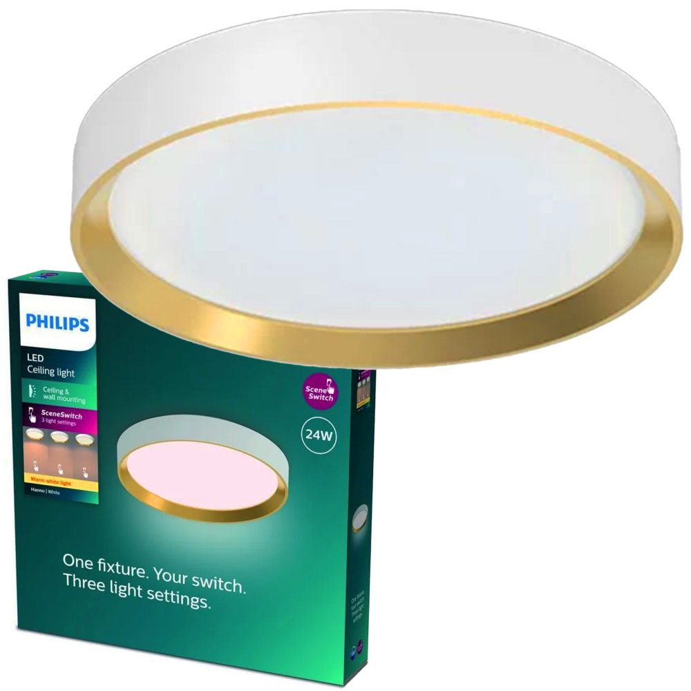 LED stropné svietidlo 24W 2800lm 4000K SceneSwitch White|Gold Hanno Philips