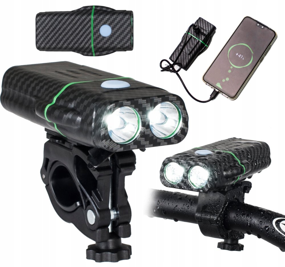 Predná cyklistická baterka LED USB-C Rukoväť 6 režimov 600lm IP65 Funkcia powerbanky VAYOX