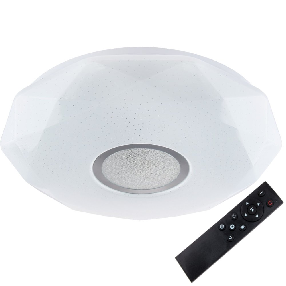 LED stropný plafón do kúpeľne 24W 3000-6500K White Round Diamond 39cm + diaľkové ovládanie