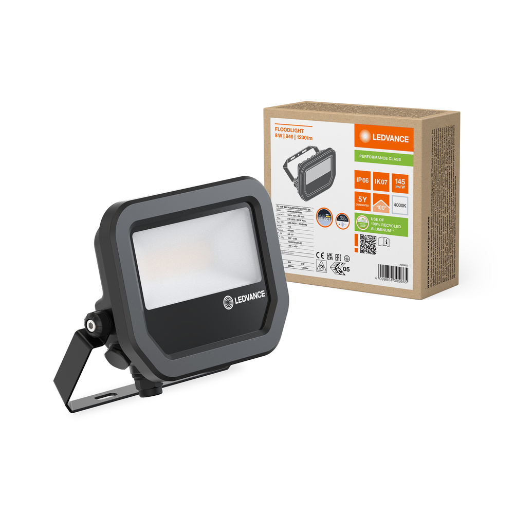 LED reflektor Vonkajšie reflektory 10W 1200lm 4000K IP66 Čierne reflektory Ledvance