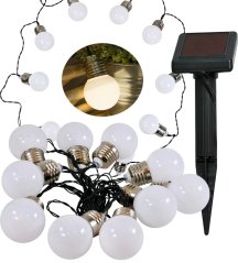 SOLAR GIRLANDA záhradná dekoratívna svetelná reťaz 3,8 m 10 SILVER BALLS 3000K