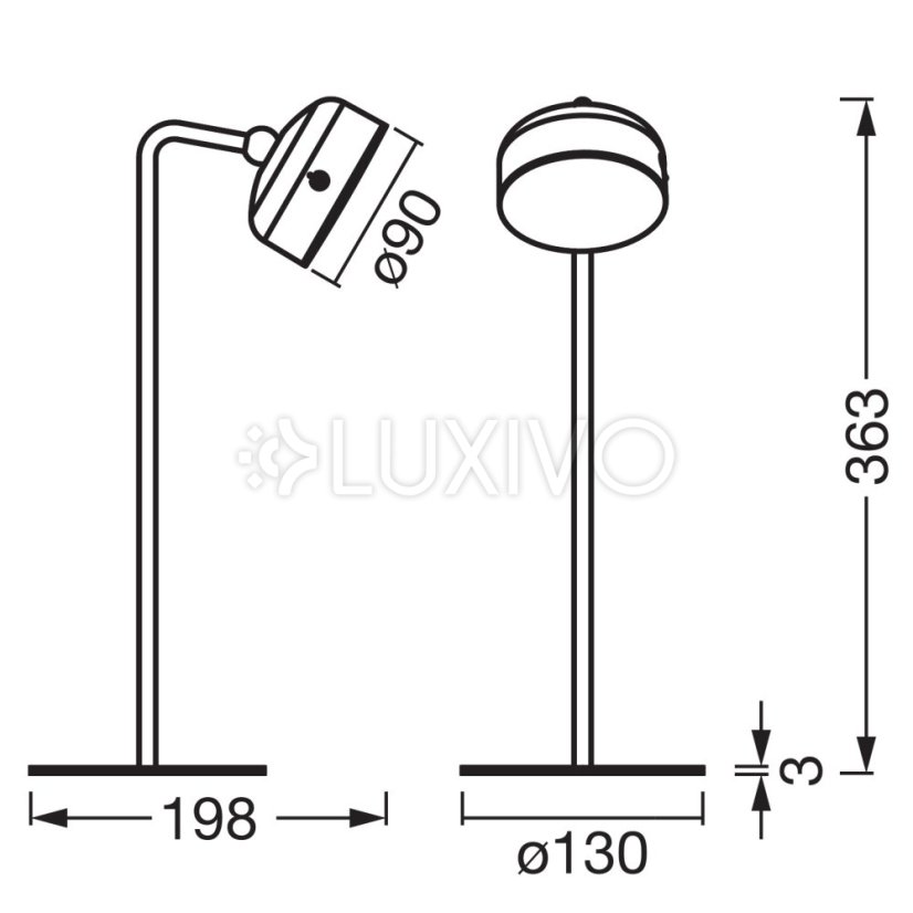 Stolová nastaviteľná LED lampa 1, 8W 100lm 3000K teplá 114° akumulátorová čierna stmievateľná Decor Helper Gadet Osram