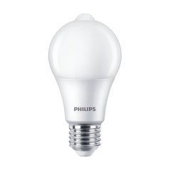 LED žiarovka E27 A60 8W = 60W 806lm 2700K Warm 280° PHILIPS Senzor pohybu a súmraku