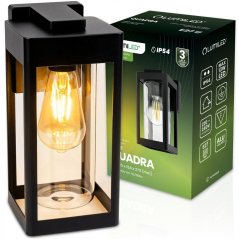 Vonkajšie fasádne nástenné svietidlo E27 QUADRA LUMILED