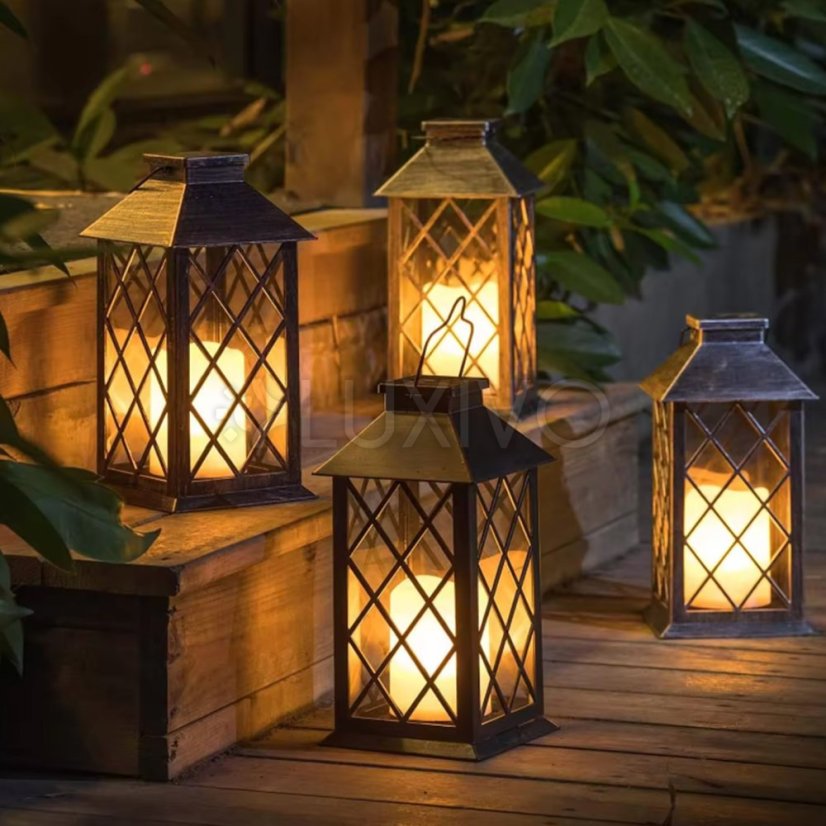 LED LIRIO Solárne záhradné prívesné svietidlo Patina 28cm LUMILED