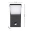 Lampa LED záhradná nástenné svietidlo fasádne vonkajšie 12W 550lm 4000K neutrálna 120° čierna IP54 so senzorom pohybu Clark Masterled